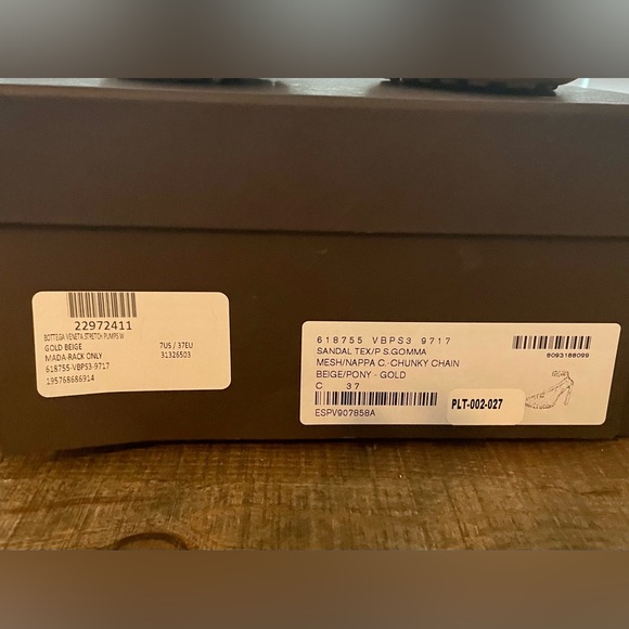 New / Never Worn BOTTEGA VENETA beige Mesh Nappa Chunky Chain Sandals / Pumps - Picture 10 of 16